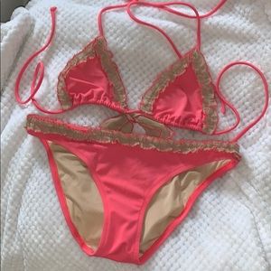 Victoria’s Secret Coral Bikini XS Bottoms S